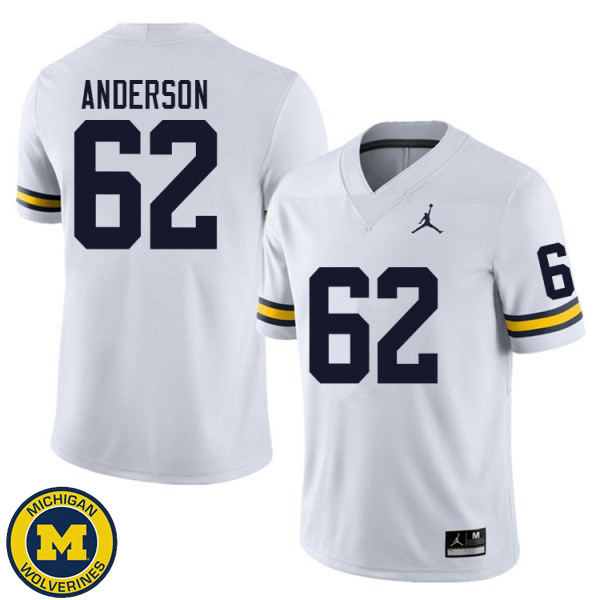 Men Michigan Wolverines #62 Raheem Anderson White Fashion Jersey